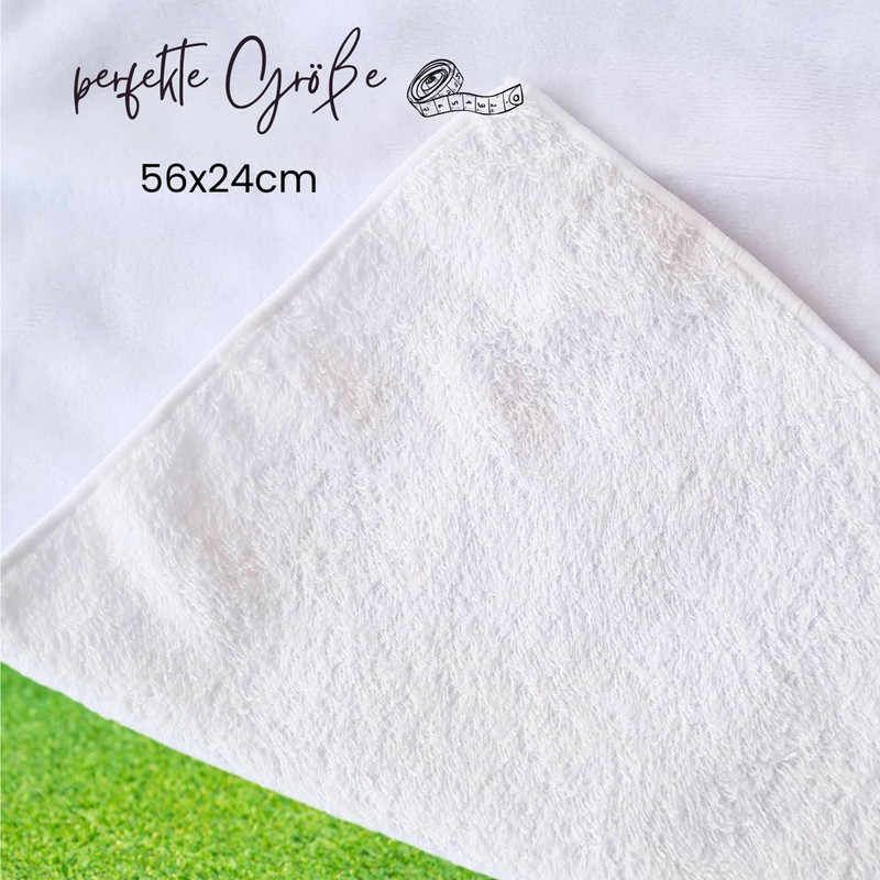GRAZDesign Printed Golf Towel Gift for Golfers in White with