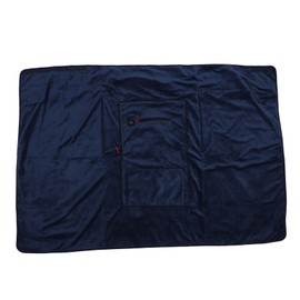 Heated Blanket Hot Heating Pad USB Powered Adjustable Temperature Fast Heating Polyester Electric Blanket for Winter Navy Blue