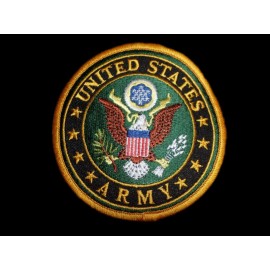 U.S MILITARY UNITED STATES ARMY ROUND 4" X 4"  EMBROIDERED PATCH FULL COLOR