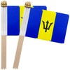 TSMD Barbados Stick Flag Barbadian Small Mini Hand Held Flags,5x8
