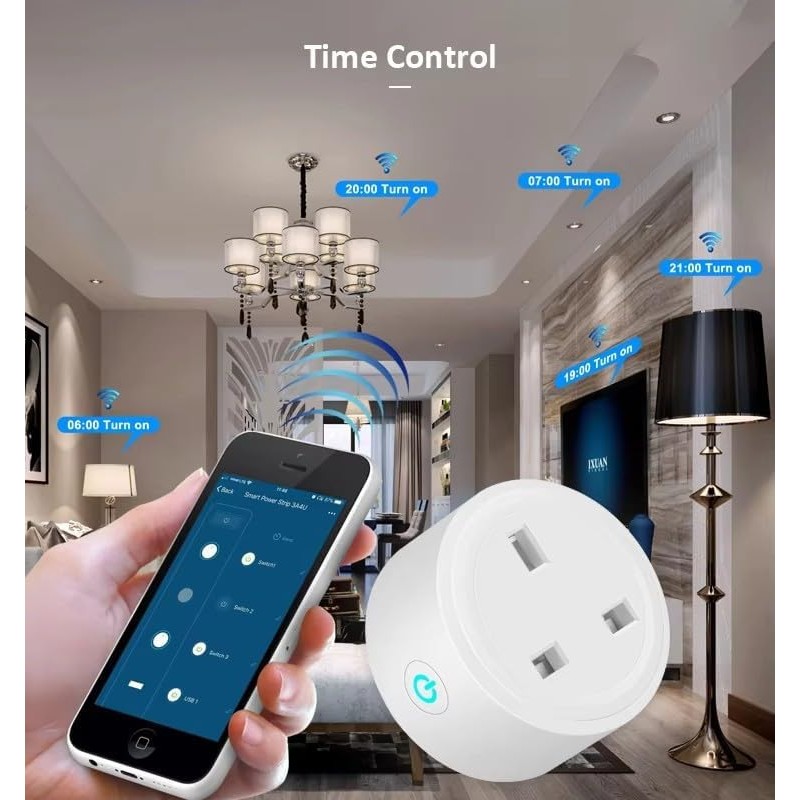 Smart Wi-Fi Plug Socket with Timer, App Remote Control, Works