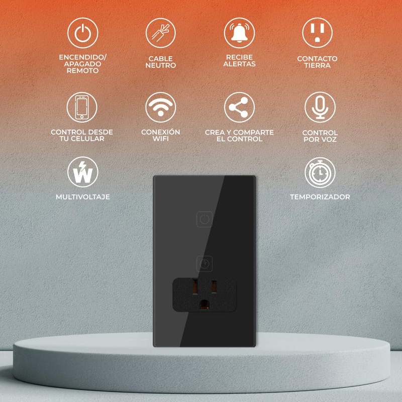 Tecnolite Connect - Apagador con Contacto Inteligente WiFi 1 Botón
