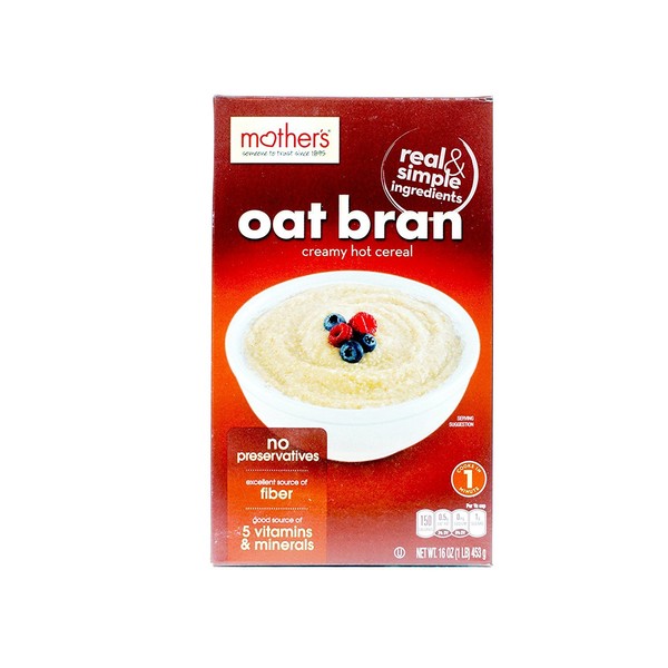 Mother's 100% Natural Oat Bran Cereal, 16-Ounce Box (Pack of 6)