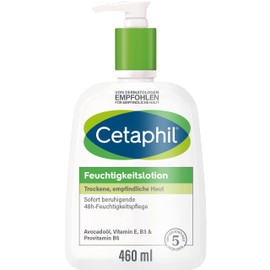 Cetaphil Moisturising lotion, 460 ml, for dry, sensitive skin, ensures a smooth skin feeling and up to 48 hours of long-lasting moisture, clinically tested for sensitive skin