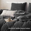 BISELINA 100% Cotton Duvet Cover Set Waffle Weave 3PCS (1