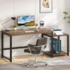 63 Inch Large Computer Desk with Printer Space & PC