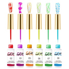 AOBOO Gel Liner Nail Polish Set, Liner Painting Gels, Get Creative With Liner Gels for Nail Art Colors, Decoration Drawing Nail Gel Easily Design Fashion Nail Art Polish Use in Salon or Home (SET7)