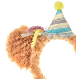 A Miaow Shellie Bear Cookie Dog Headband Chef Hat Bow Animal Headpiece Strawberry Flower Hairband Hair Accessory for Women (DF Birthday Hat)