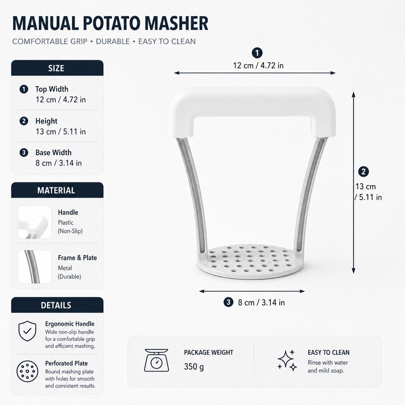 Manual Potato Ricer for Smooth Mashed Potatoes – Aluminum Alloy