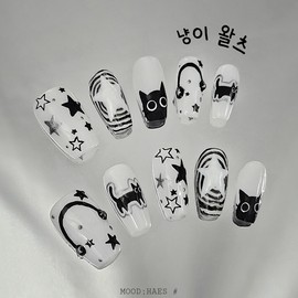 [M;H #] Cat Waltz Handmade Nail Tips - Enter Lake Owen in the delivery message / [M;H #] 냥이 왈츠 수제네일팁 - 배송메세지에 필수로 오왼 호수 입력