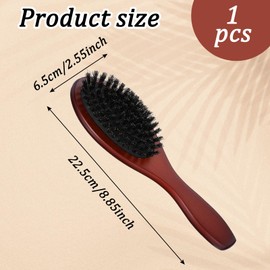 Hair Brush Boar Bristles Women's Brush Natural Hair Brush Women's Sleek Brush Hair Boar Bristles Brush for Thin Professional Antistatic Reduces Hair Breakage and Frizzy