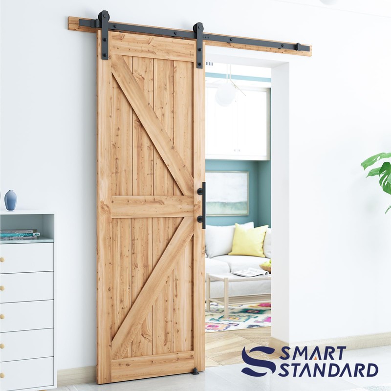 SMARTSTANDARD 5.5 FT Heavy Duty Sturdy Sliding Barn Door Hardware