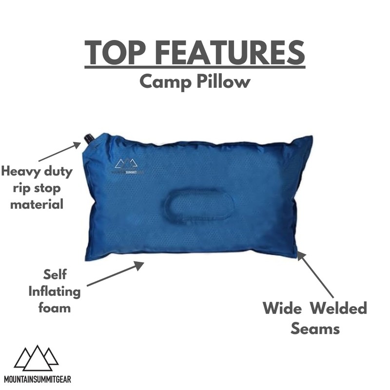 MOUNTAIN SUMMIT GEAR Inflatable Camp Pillow (Travel and Camping Pillow