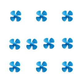 Propeller Blade, 10 Four-Blade propellers Suitable for DIY Science and Toys 2mm-axis Propeller of Miniature Direct Current Motor Closely Matched with 130 Motor Propeller Props wurenji (Blue)