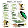 DAMIDEL 30Pcs Simulation Shrimp Fishing Lures Bait Kit，Universal Size 3.2in,