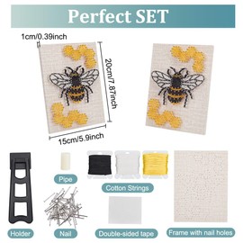 WEBBEDY 3D String Art Kit DIY Bee String Arts and Craft Kits for Adults Beginners Include All Necessary Accessories and Wooden Frame, Home Wall Decorations Unique Gift
