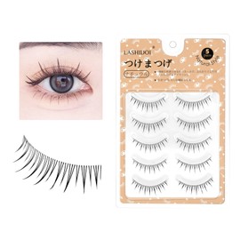 LASHIDOL false eyelashes, natural eyelashes, false eyelashes, corners of eyes, thin transparent axis, handmade false eyelashes, natural (manga lash no.02)