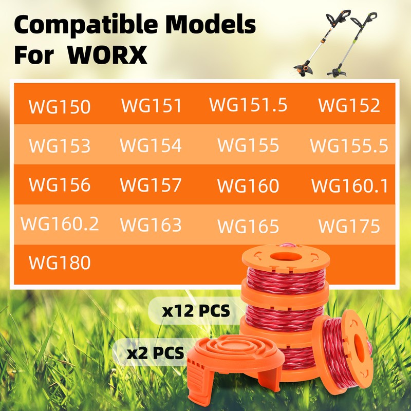 Xgunion Trimmer Spool Line for Worx 14 Pack WA0010 Edger