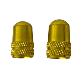 Foglia LY-NC-US (2PCS) Aluminum Valve Cap, US Type, Pack of 2, Gold