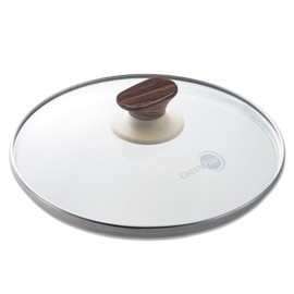 CW002466-002 Green Pan, Glass Lid, 9.4 inches (24 cm), Full Physical Strengthening, Woodbee, Dedicated Knob, Keeps Heat, Wood-like