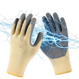 DEWIN Insulation Work Gloves, Rubber Flame Retardant 400V Voltage Resistant Electrician Gloves with Non-Slip Nylon Fabric Texture, Safety Glove for Electrical Maintenance, Appliance Repair