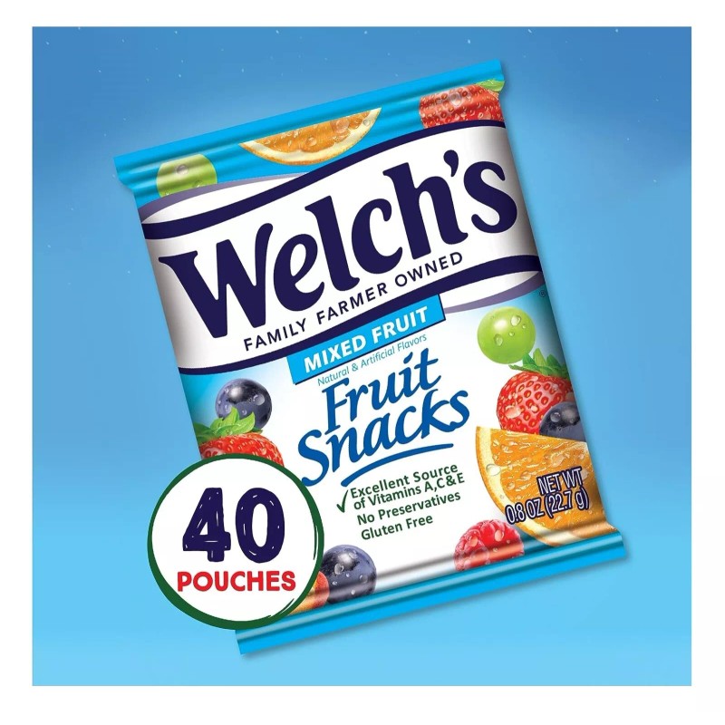 Welch's Fruit Snacks, Mixed Fruit, Perfect for School Lunches, Gluten