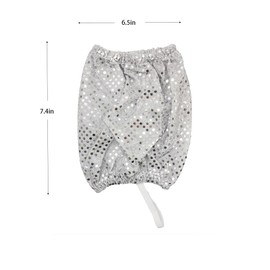 VIGUEUR Silver Sequin Dance Socks, Sparkle Party Costume Cuffs, Shiny Sock Covers