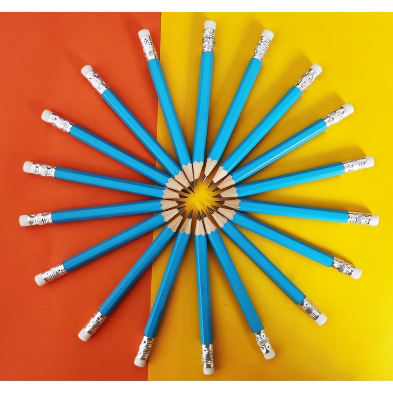Adhere 25pcs Golf Pencils with earser Hexagon Wooden Pencils Graphite