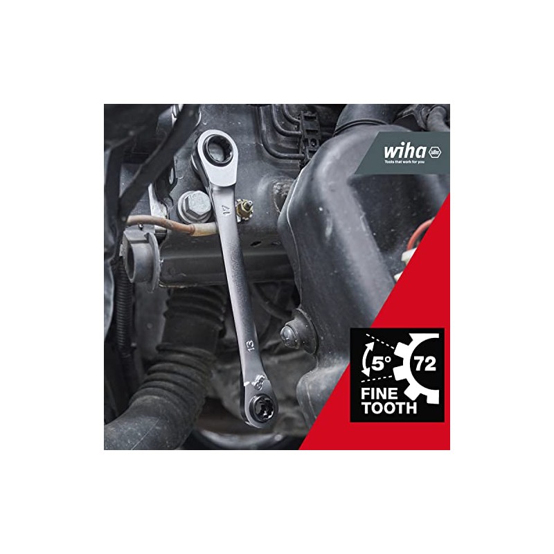 Wiha 45421 Double Ring Ratchet Wrench 4 in 1 I