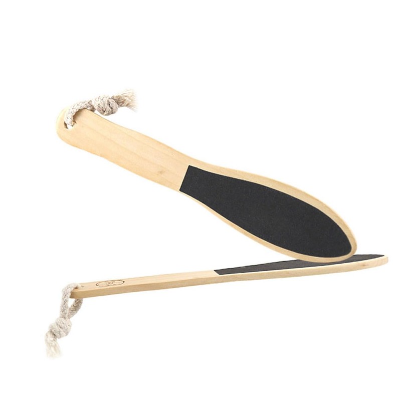 Healeved 2pcs Double-sided Wooden Foot Rubbing Tool Exfoliator for Dead