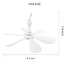 SCOOYEEES Silent USB Powered Ceiling Fan with Remote Control Timing