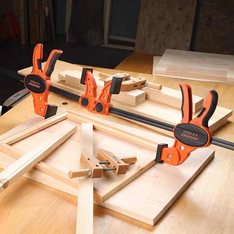 Jorgensen Bar Clamps For Woodworking, 12" 2-Pack One-Handed Clamps/Spreade