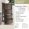 Rimax Cajonero Estilo Rattan Con 5 Gavetas Altas Con Ruedas
