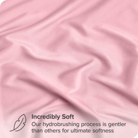 Bare Home Fitted Bottom Sheet Emperor - Premium 1800 Ultra-Soft Microfibre - Ultra-Soft Wrinkle Free - Deep Pocket - 35 CM Deep - 15" Deep - Emperor Fitted Sheet (Emperor, Light Pink)