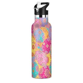 THERMOS - Termo de acero inoxidable Funtainer para niños, con sorbete, aislamiento al vacío y tapa, 355 ml, color verde menta degradé