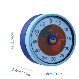 Chstarina Visual Timer for Children, 60 Minute Countdown Timer, Mechanical Timer, Kitchen Timer with Coloured Pattern, Desk Timer for Children and Adults for Kitchen, Classroom, Office (Blue)