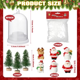 Vercraft 6 Sets Christmas Plastic Snow Globes Hanging Kit Christmas Photo Clear Snow Globe Ornament Includes Snow Globe Xmas Trees Mini Snowman with Artificial Snow for DIY Crafts Home Winter Decor