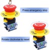 Xiatiaosann 22mm Emergency Stop Button Switch 1NO 1NC Red Mushroom