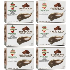 Instant Chocolate Pudding Mix - All Natural Chocolate Pudding Mix by Garden Desserts | Quick Vegan Dessert, Gluten Free, Kosher 4 Oz (6 Pack, Chocolate)