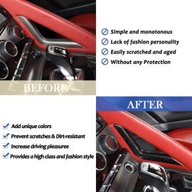Daeiclru Center Console Gear Shift Panel Side Trim Cover Compatible with Jaguar F-Type 2013-2024, ABS Car Gear Shift Right Side Trim Strip, Interior Accessories (Carbon Fiber Pattern)
