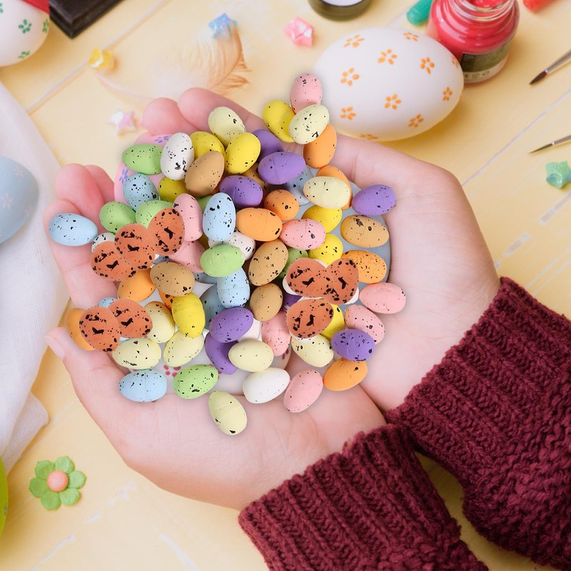 Pack of 100 Easter Decoration Speckled Foam Eggs, Mini Styrofoam