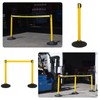 Vilmon 6-Pack Yellow Plastic Crowd Control Stanchion Set, Stable Heavy-Duty