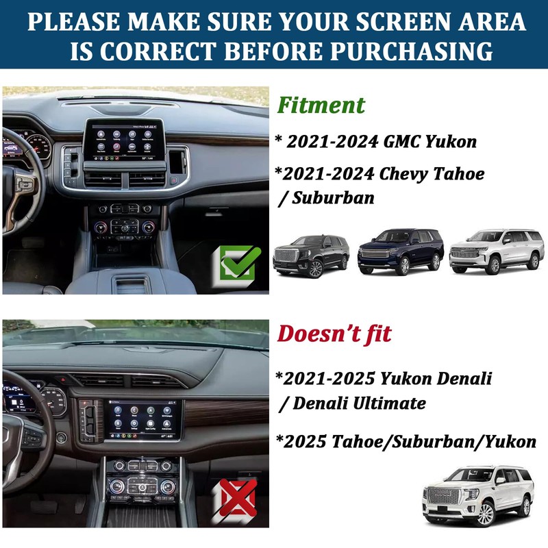 TOPINSTALL Wide Dash Tray Compatible with 2021-2024 Chevy Tahoe Suburban/GMC