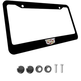 License Plate Frames Aluminum Steel Rust-ProofAuto Parts Trim Screws Fit Standard U.S. 1 Piece, 12.2 "x 6.3" - Black