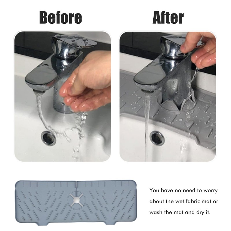 Kitchen Faucet Sink Splash Guard Silicone Faucet Water Catcher Mat