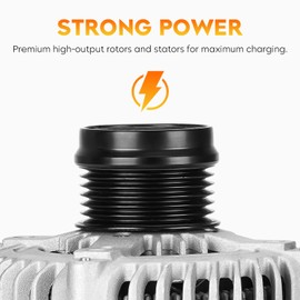 New Alternator for 3.6L 2011-2017 Jeep Grand Cherokee & Dodge Challenger & Durango & Charger& Chrysler 300, Ram 1500 2016-2017, 421000-0750 421000-0751 AND0578