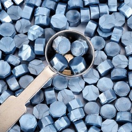 Yoption 360 Pcs Blue Sealing Wax Beads Set for Wax Seal Stamp with Candles and Melting Spoon