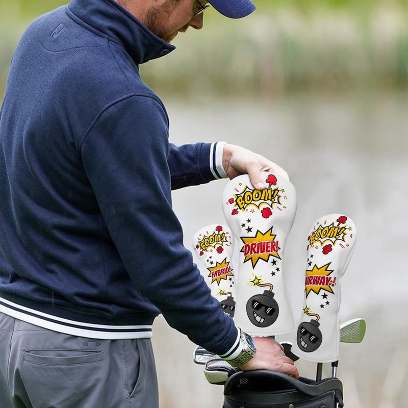 Popular BOMBS Golf Headcover Driver Cover Utility Cover Hybrid Cover
