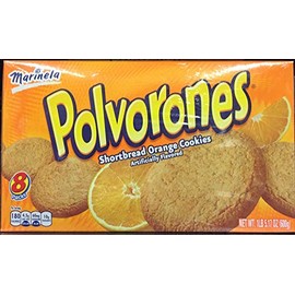 Marinella, Polvorones, Orange Shortbread Cookies, 8 Count, 21.17oz Box (Pack of 2)