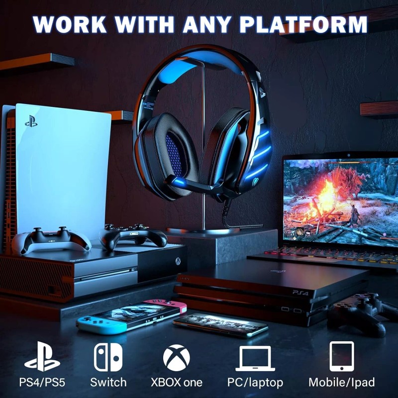 Beexcellent GM-3 Gaming Headset: 7.1 Surround Sound - Lightweight Aluminum